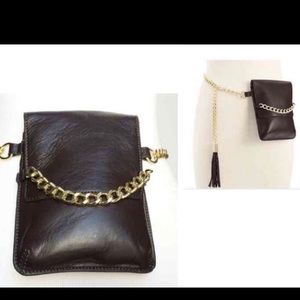 Michael Kors Black with Gold Hardware Belt Purse